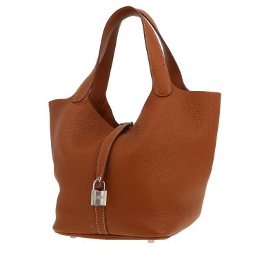 Sac à main Hermès  Picotin 22 cm en cuir togo gold