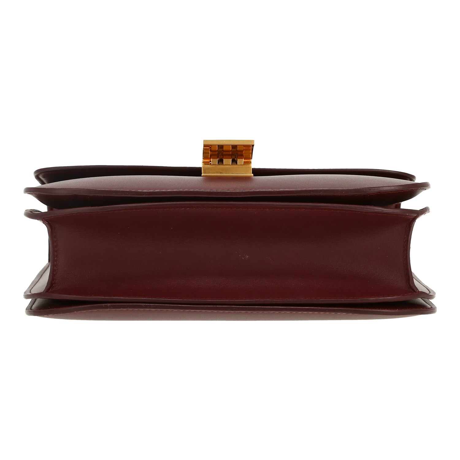 Bolso bandolera Celine  Classic Box en cuero box color burdeos - Detail D1