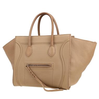 Bolso de mano Celine  Phantom en cuero beige