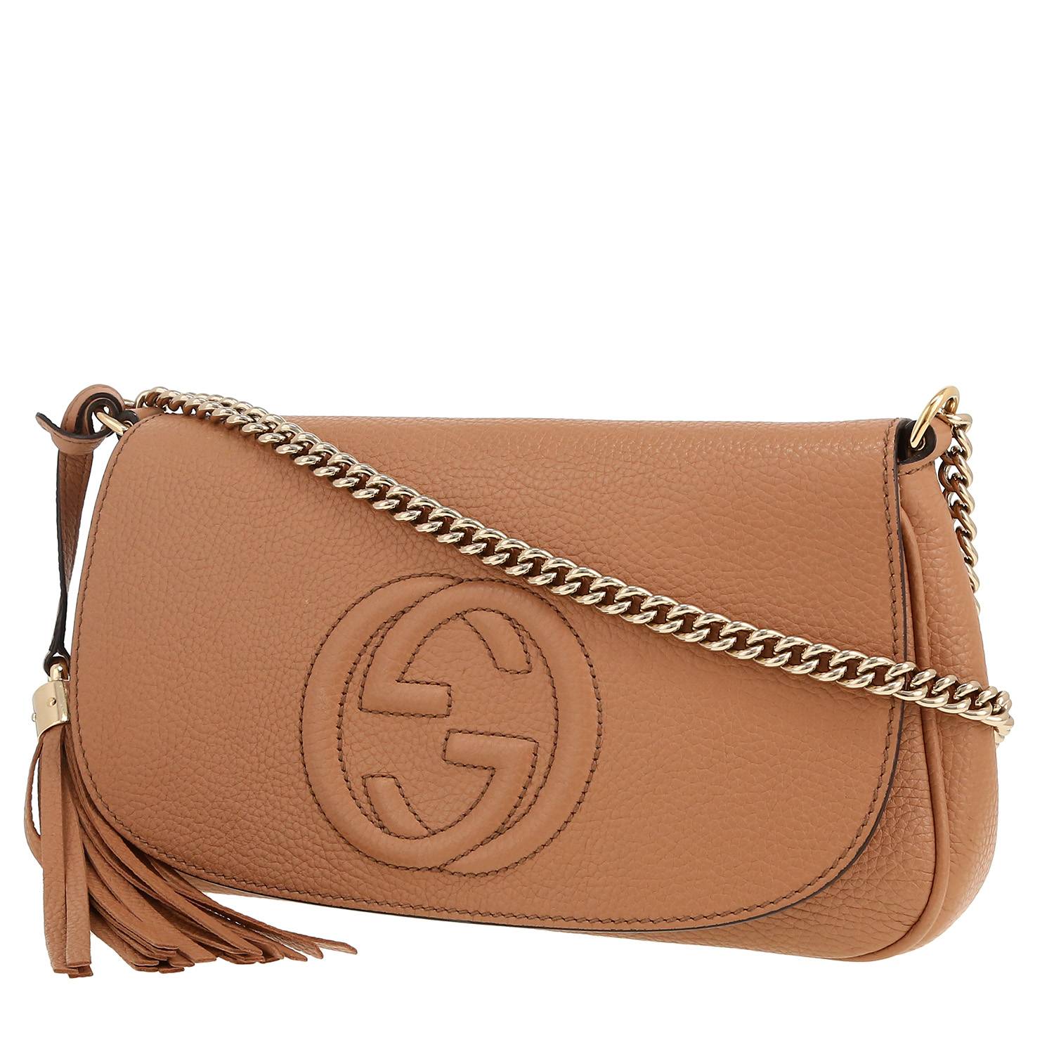 Gucci  Soho shoulder bag  in beige grained leather