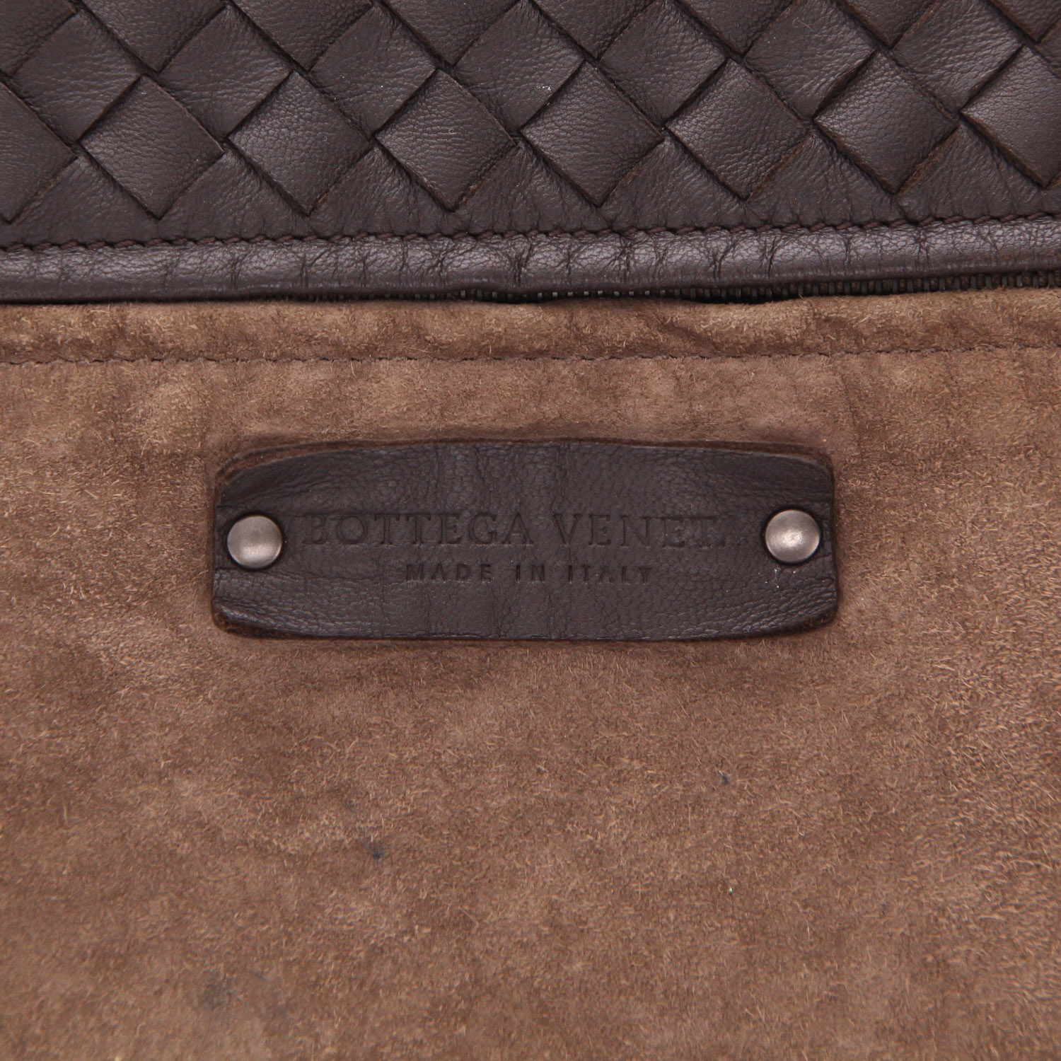 Shopping bag Bottega Veneta  Fourre-tout in pelle intrecciata marrone - Detail D2