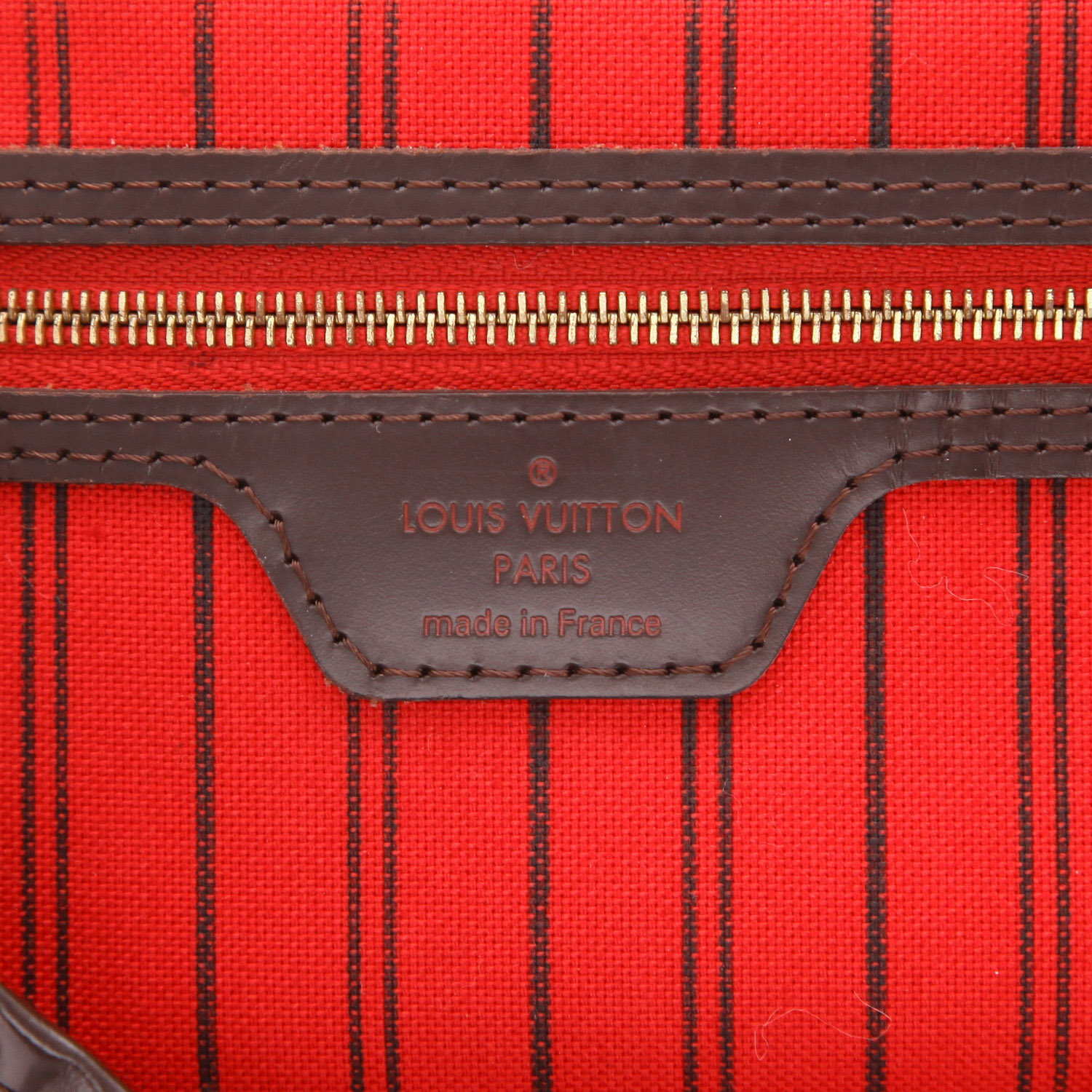 Bolso para llevar al hombro o en la mano Louis Vuitton  Delightful en lona a cuadros ébano y cuero marrón - Detail D2