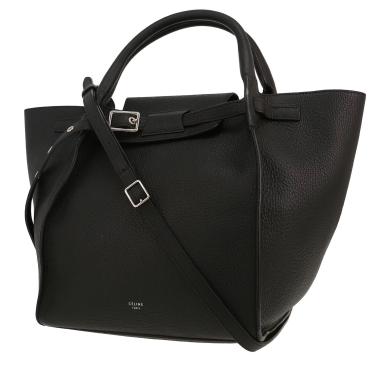 Bolso de mano Celine  Big Bag modelo pequeño  en cuero granulado negro