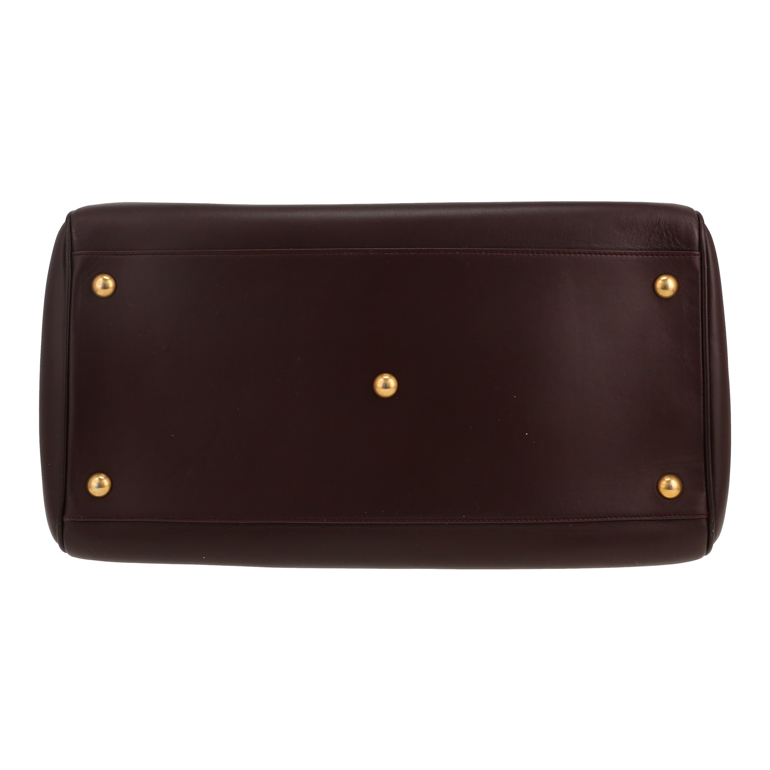 Sac à main Saint Laurent  Duffle en cuir aubergine - Detail D1