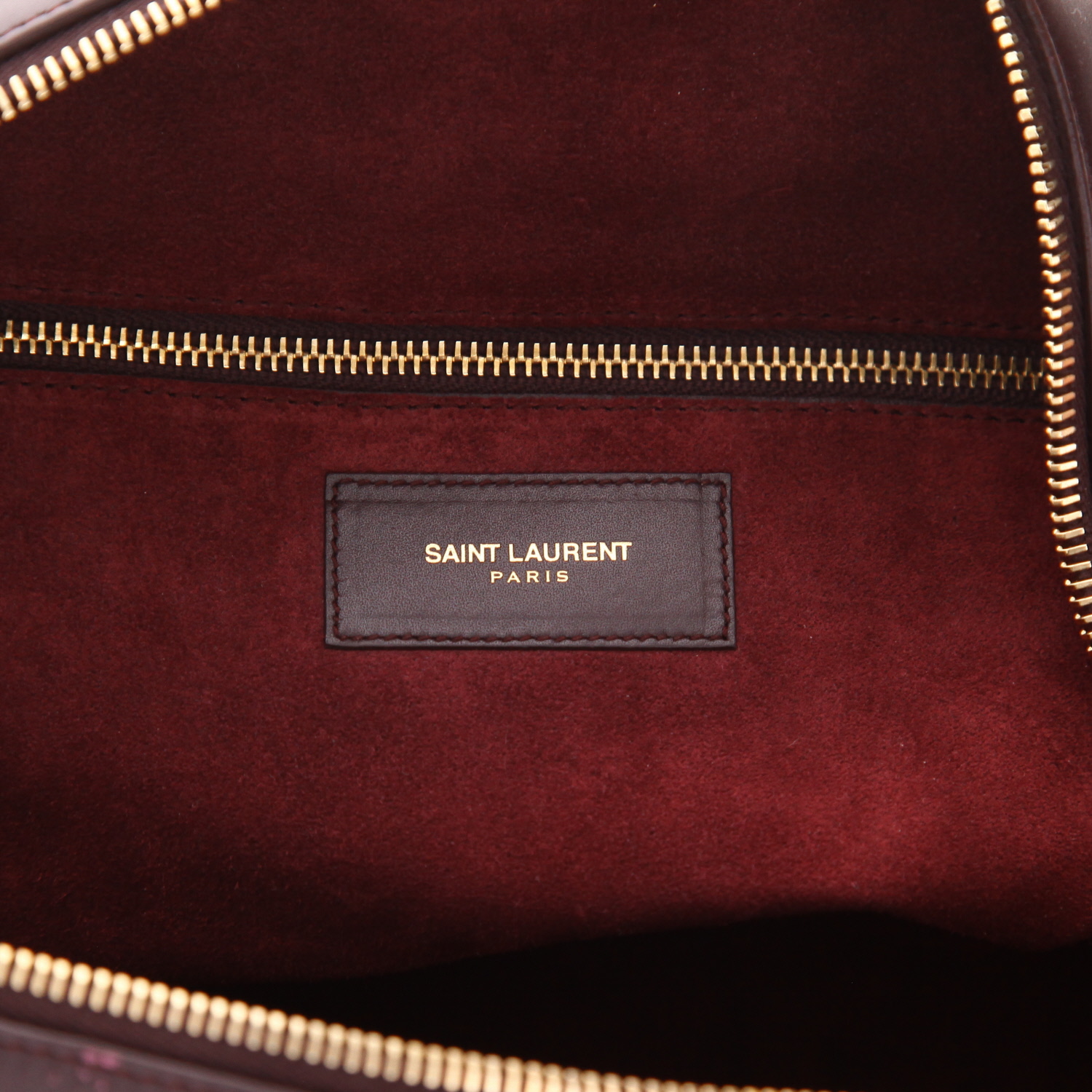 Saint Laurent  Duffle handbag  in plum leather - Detail D2