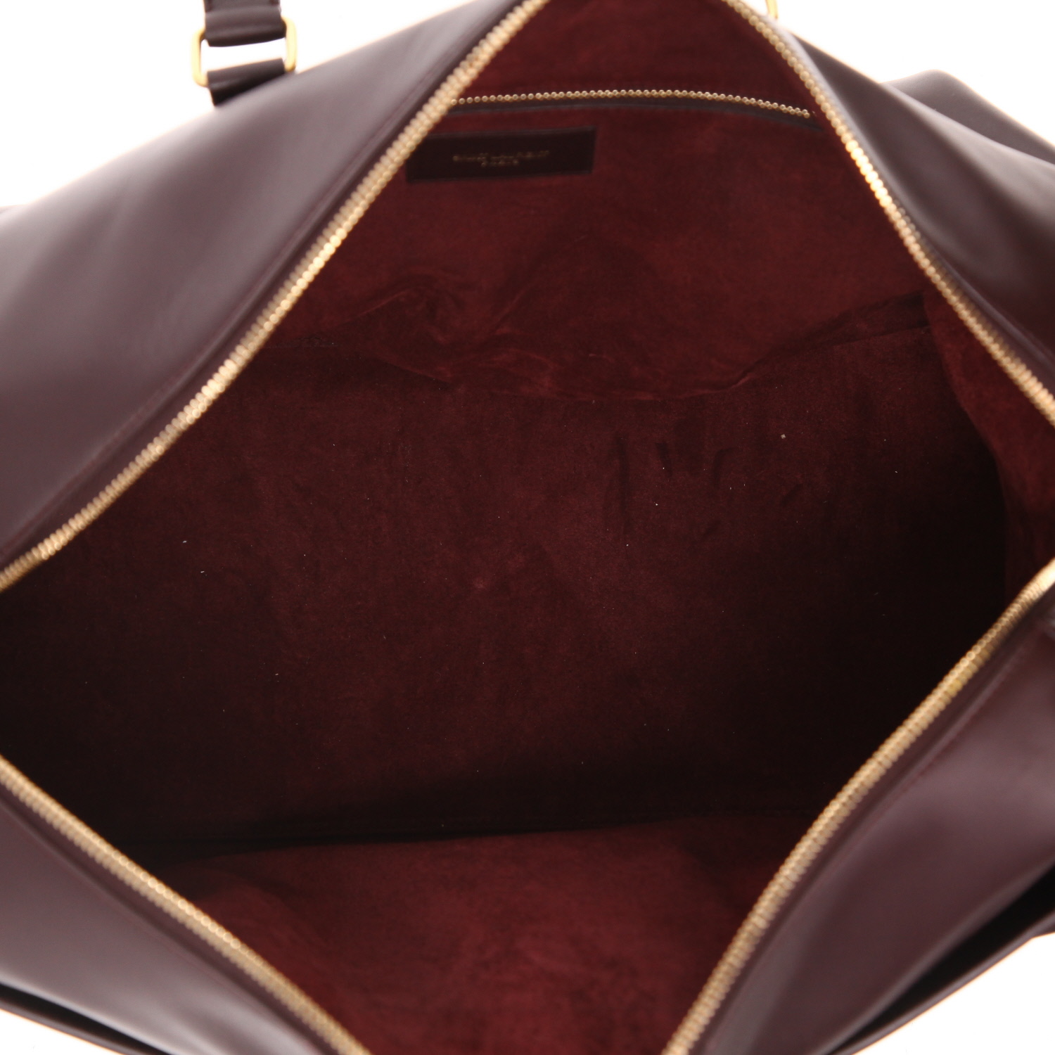Saint Laurent  Duffle handbag  in plum leather - Detail D3