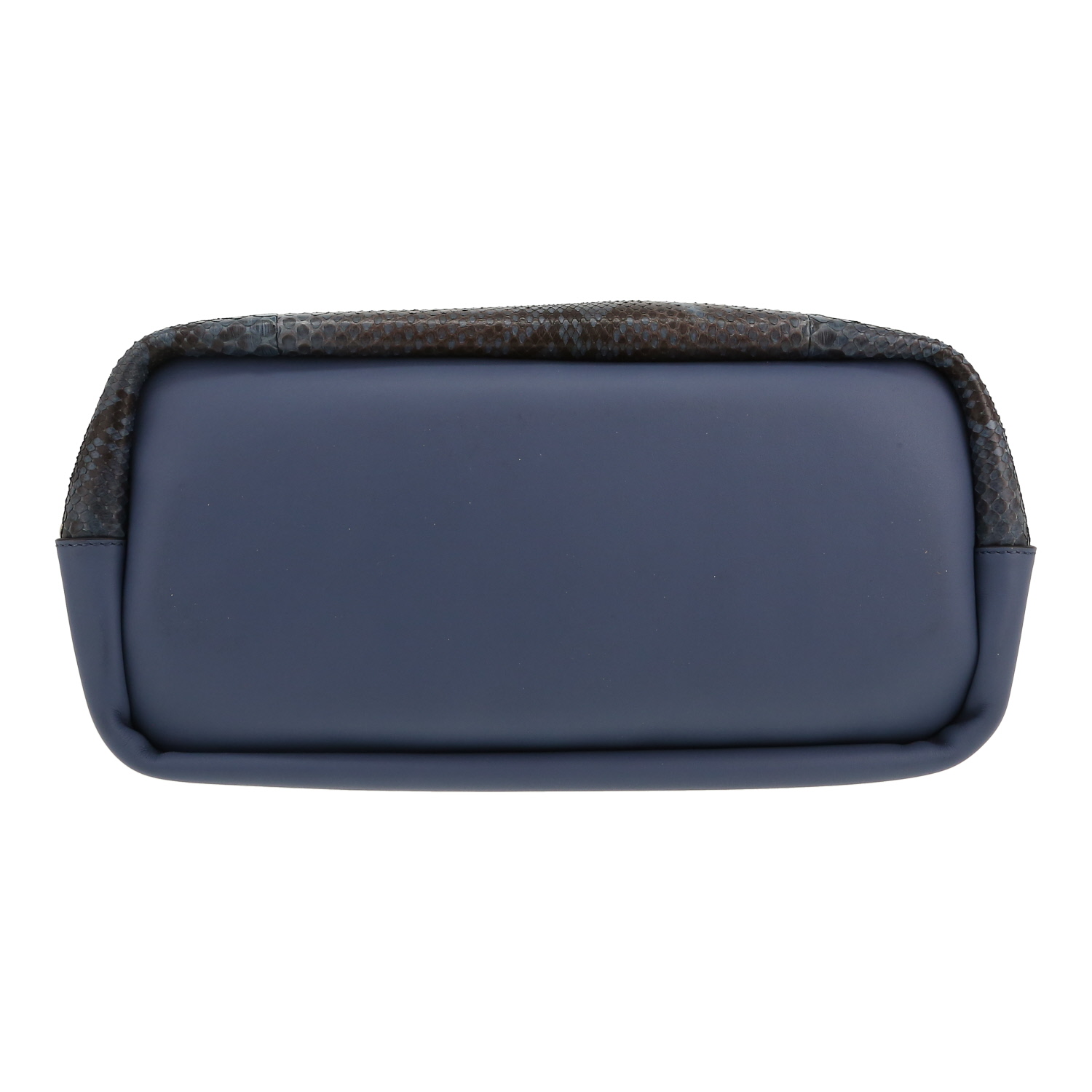 Bolso de mano Chloé   en piel de pitón y cuero azul - Detail D1