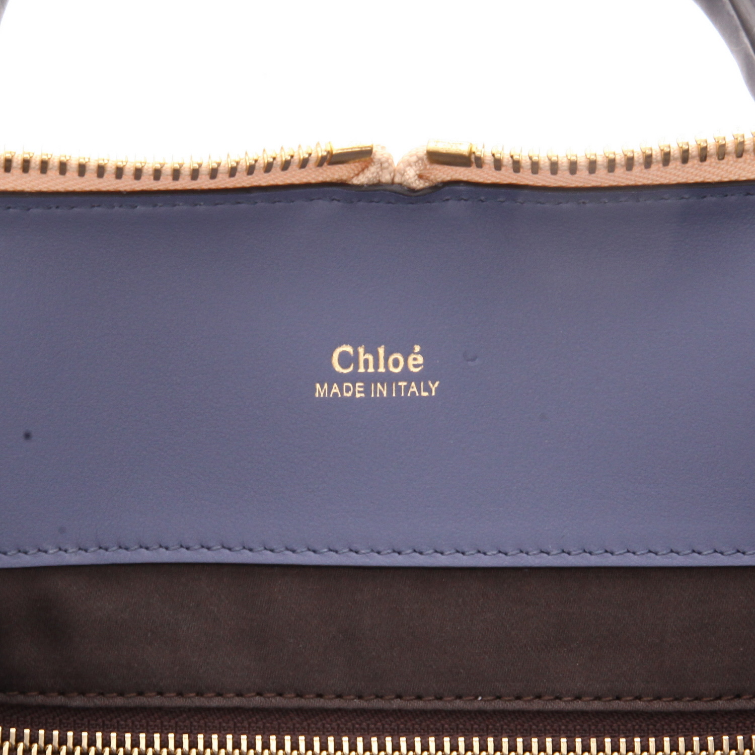 Sac à main Chloé   en python et cuir bleu - Detail D2