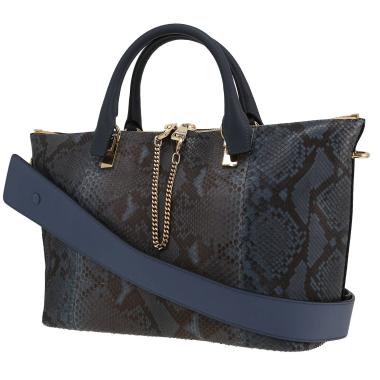 Sac à main Chloé   en python et cuir bleu
