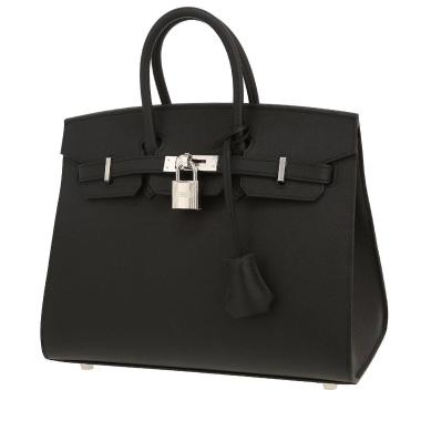 Bolso de mano Hermès  Birkin 25 cm en cuero epsom negro