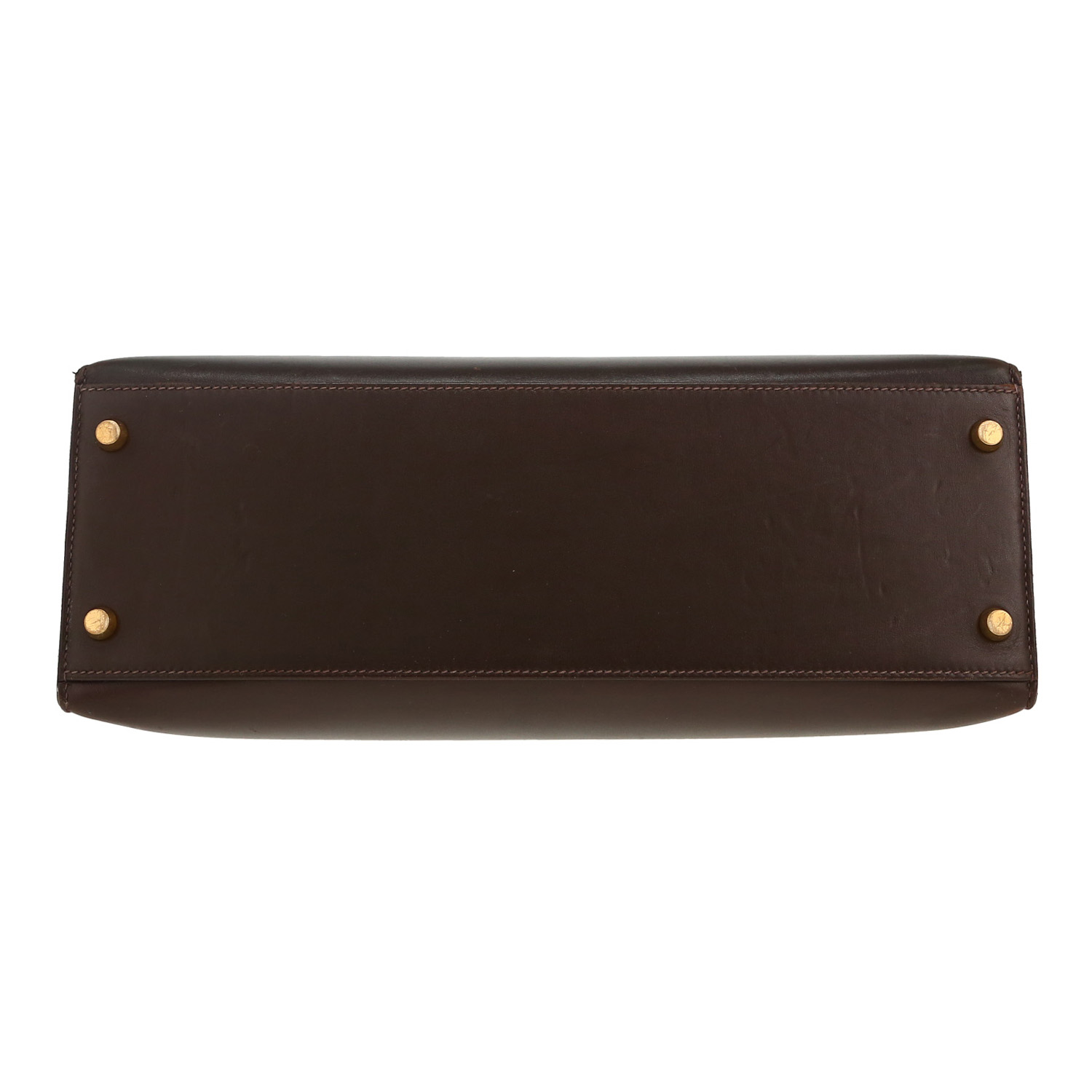 Hermès  Kelly 32 cm handbag  in brown box leather - Detail D1