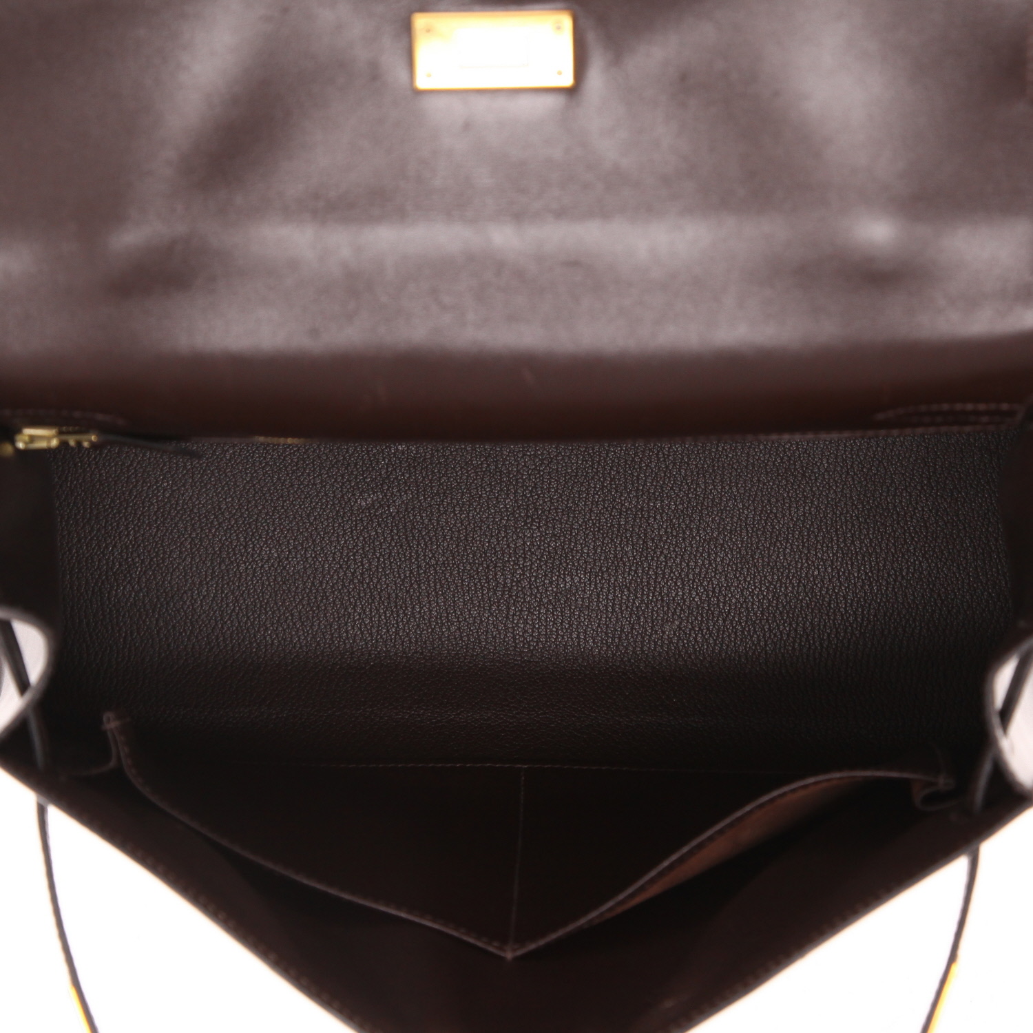 Borsa Hermès  Kelly 32 cm in pelle box marrone - Detail D3