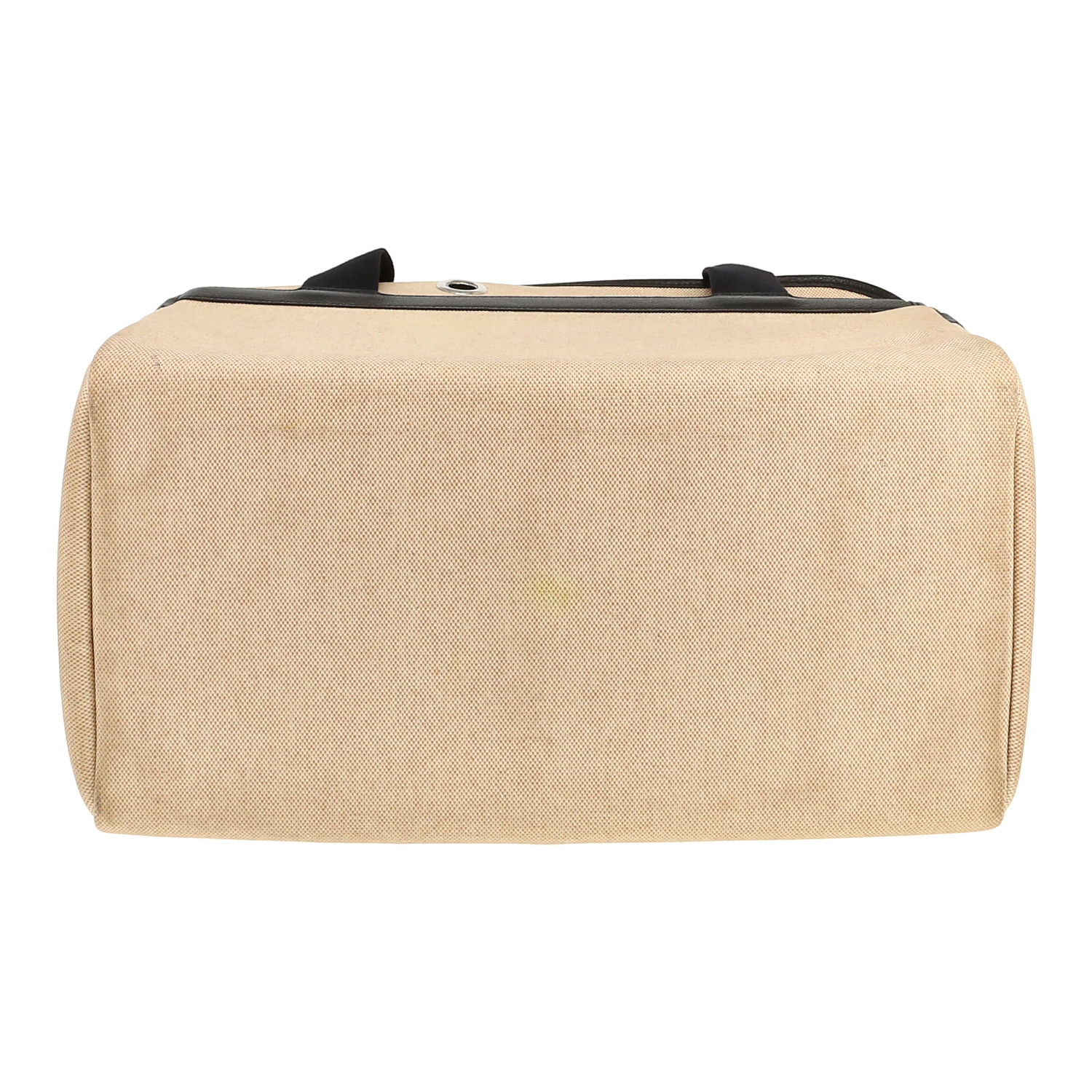 Sac de voyage pour chien Hermès en toile H et cuir bleu - Detail D1