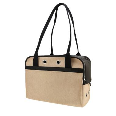 Sac de voyage pour chien Hermès en toile H et cuir bleu