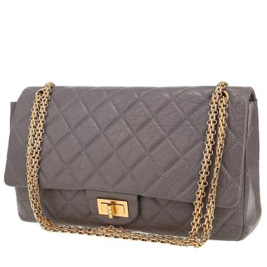 Bolso bandolera Chanel  2.55 en cuero acolchado gris
