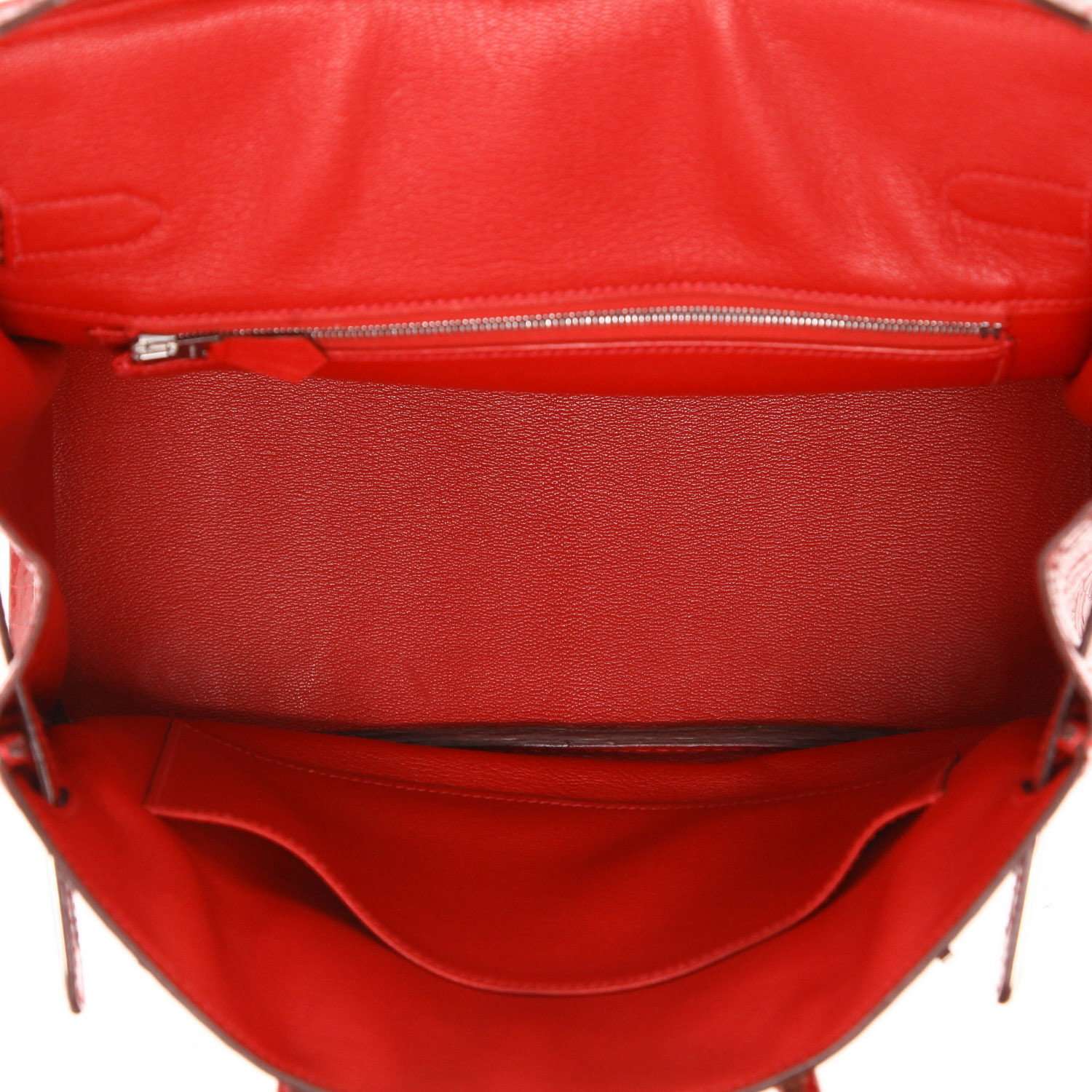 Hermès  Birkin 30 cm handbag  in red porosus crocodile - Detail D3