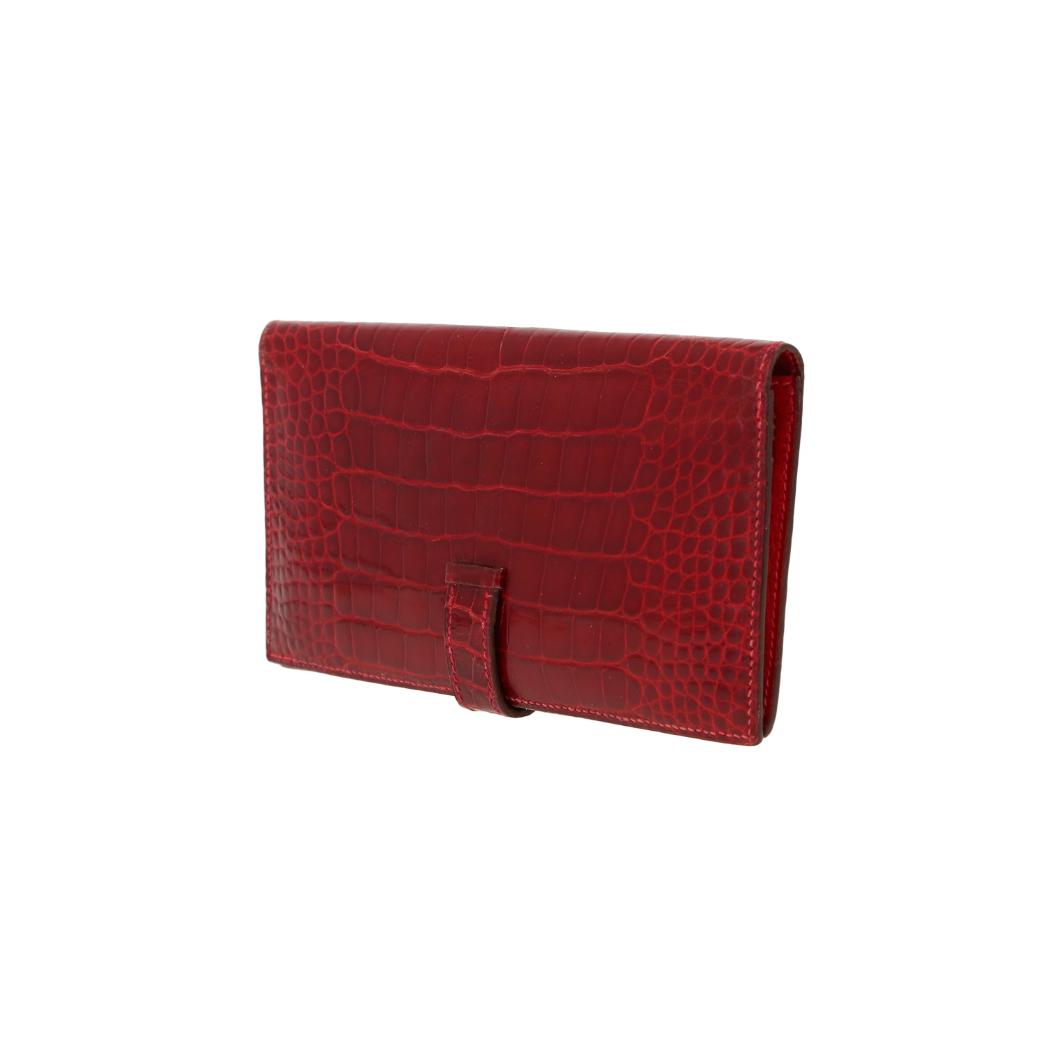 Billetera Hermès  Bearn en aligátor rojo - Detail D5