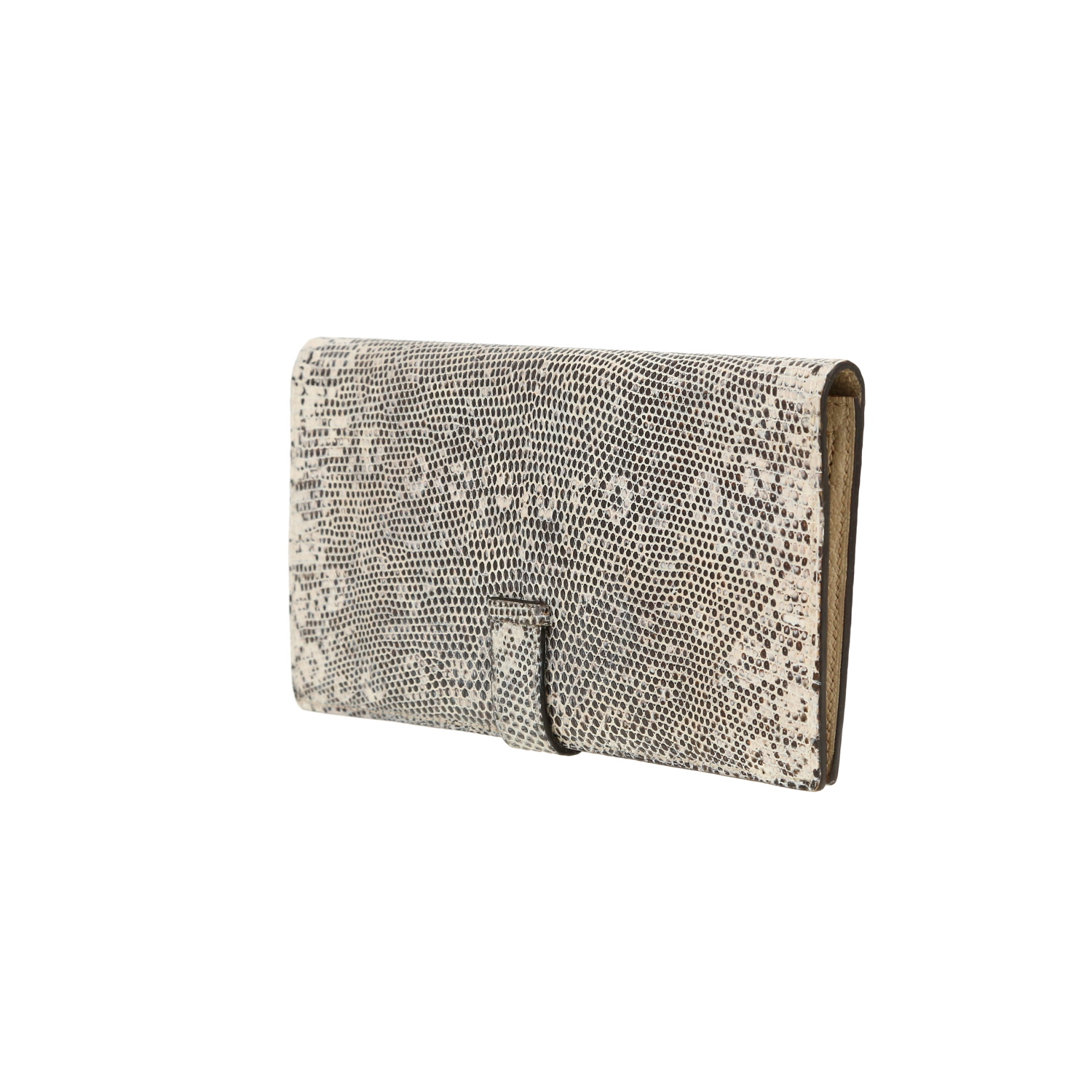 Billetera Hermès  Bearn en piel de lagarto Craie - Detail D5