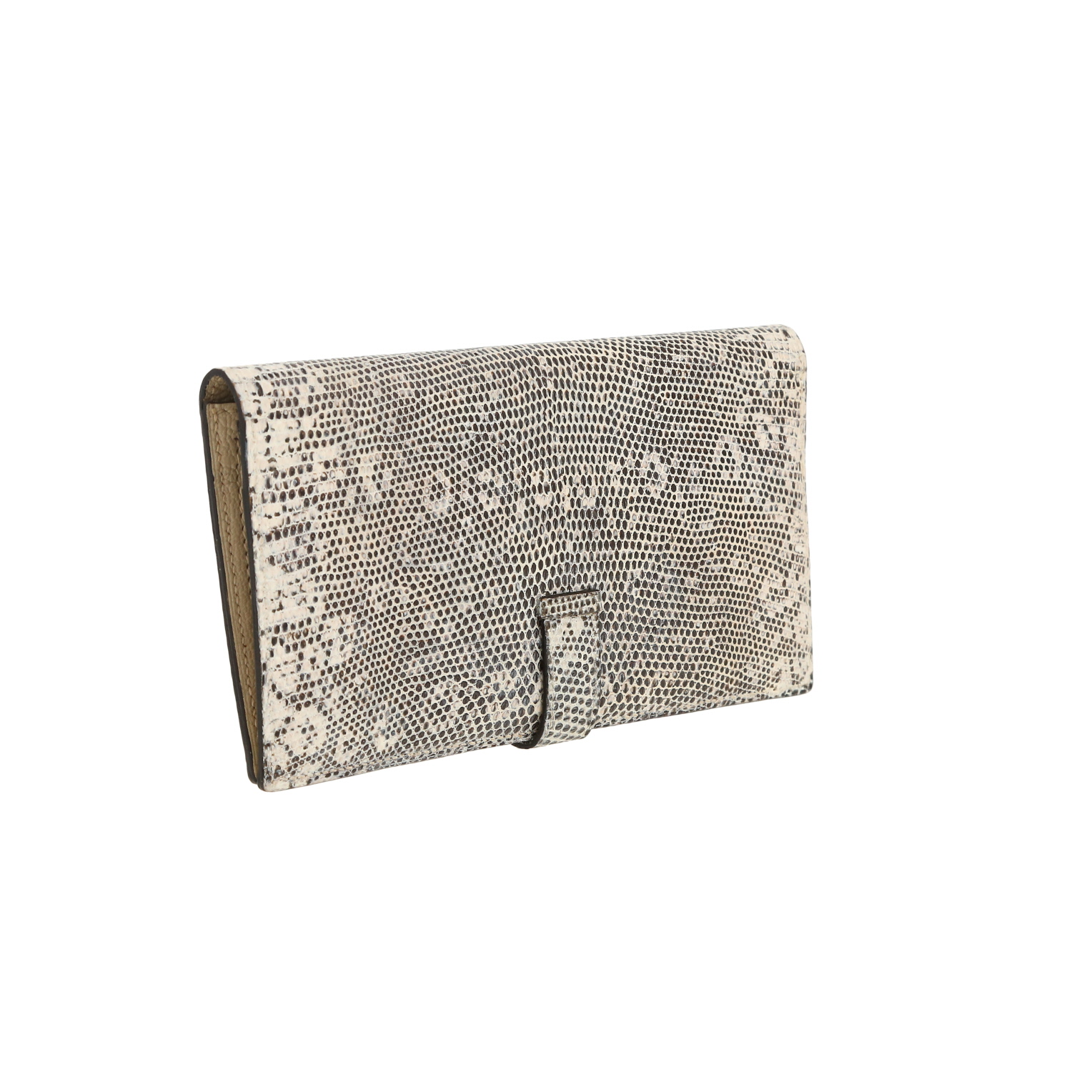 Billetera Hermès  Bearn en piel de lagarto Craie - Detail D7