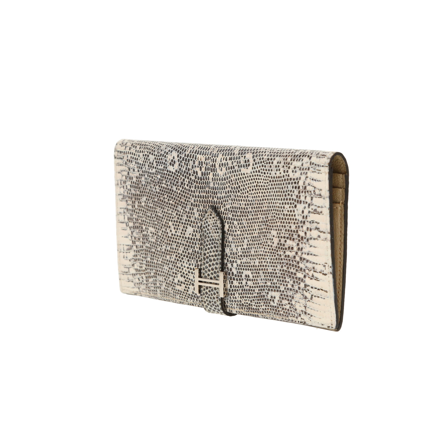 Hermès  Bearn wallet  in Craie lizzard - Detail D8