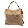 Sac à main Prada   en toile beige et fourrure synthétique beige - 00pp thumbnail