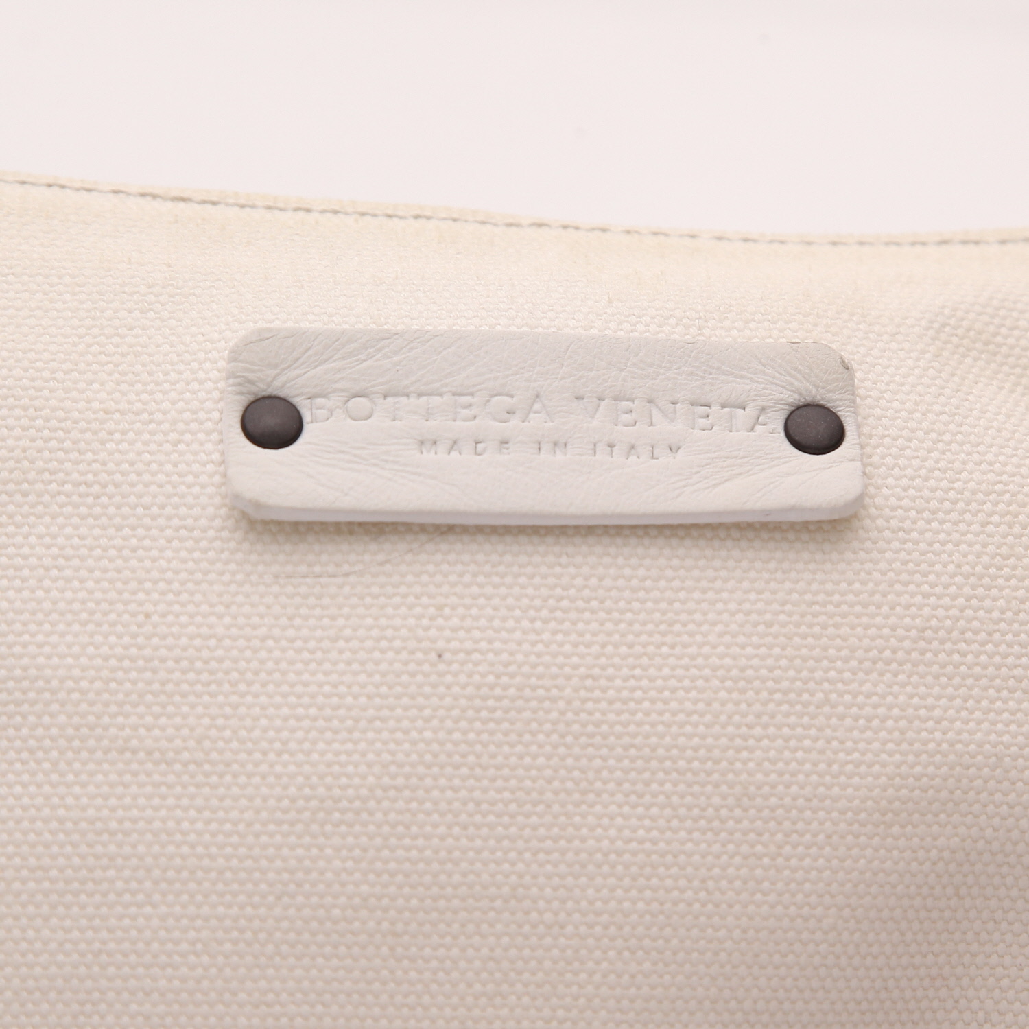 Shopping bag Bottega Veneta   in pelle intrecciata bianca - Detail D2