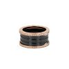 Bague Bulgari Roma grand modèle en or rose, céramique et diamants - 00pp thumbnail
