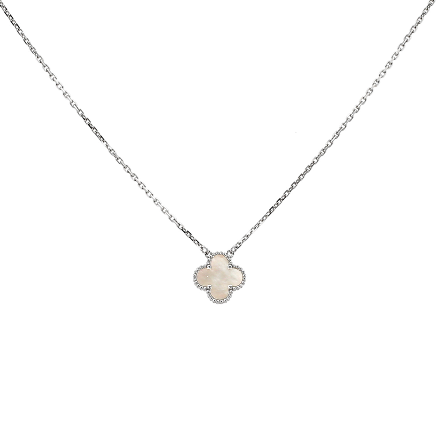 Collar Van Cleef & Arpels Vintage Alhambra de oro blanco y nácar