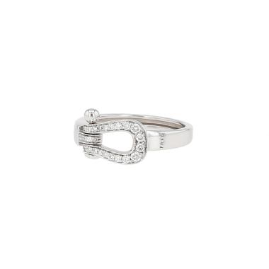 Anello Fred Force 10 modello medio in oro bianco e diamanti