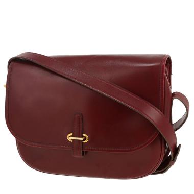 Hermès  Balle De Golf bag worn on the shoulder or carried in the hand  in burgundy box leather