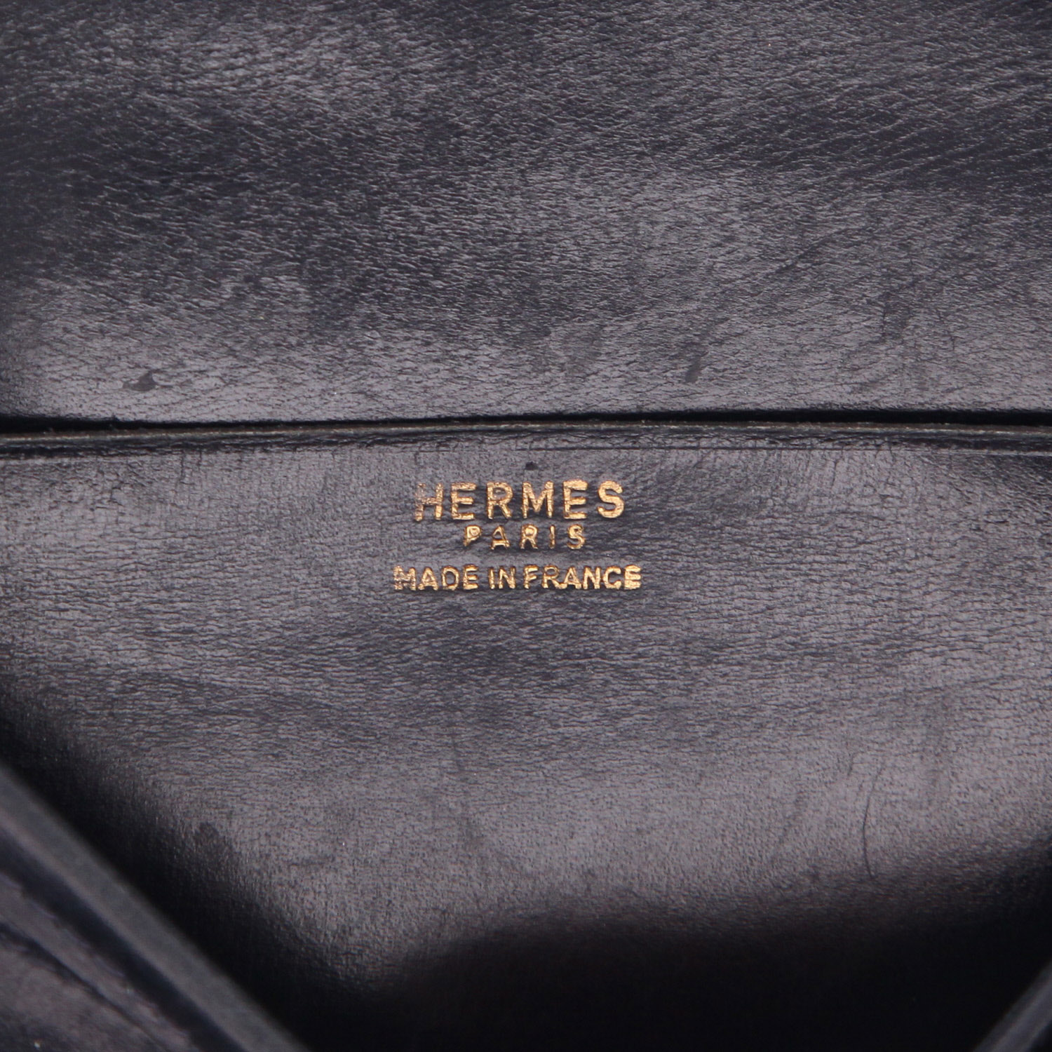 Bolso de mano Hermès  Balle De Golf en cuero box azul marino - Detail D2