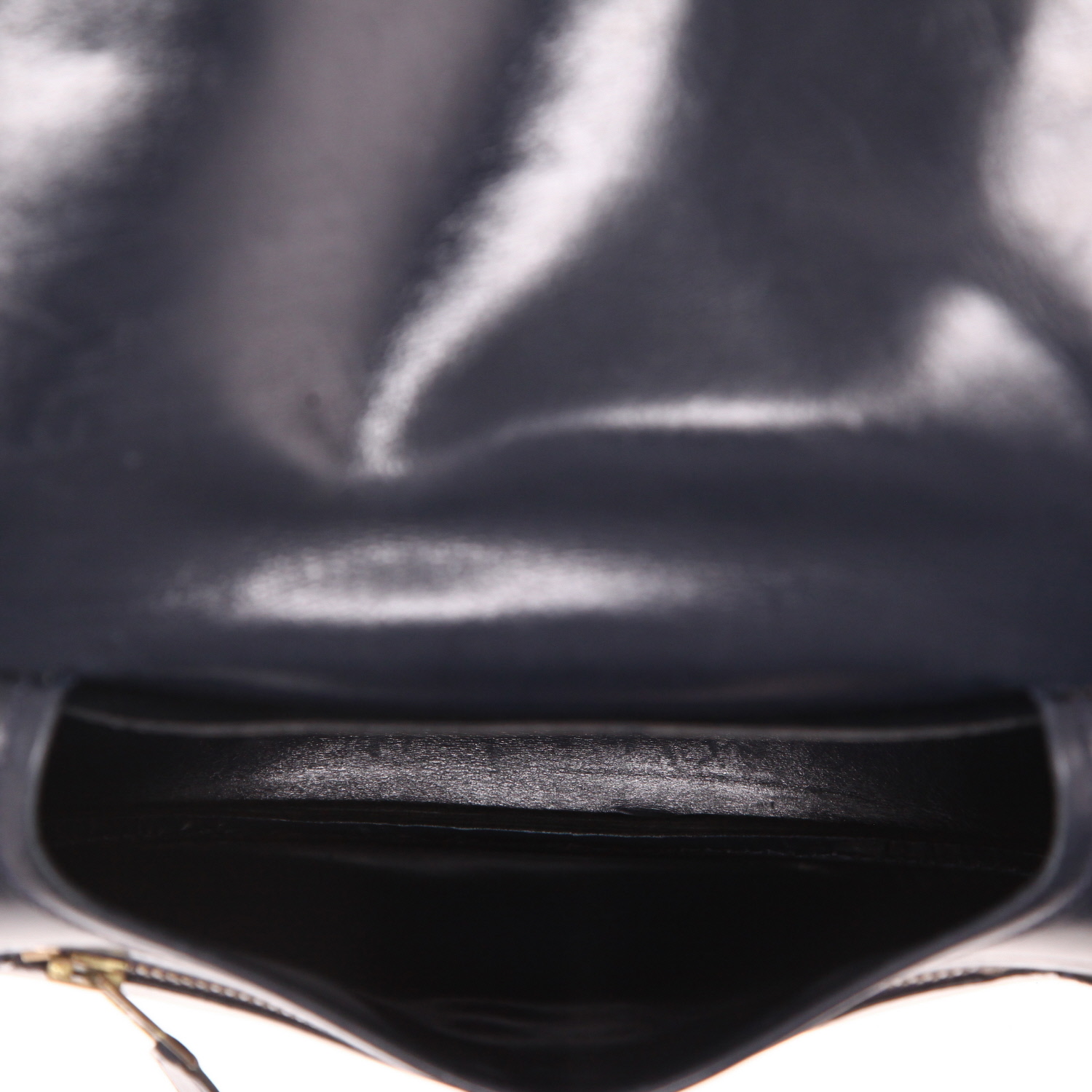 Hermès  Balle De Golf handbag  in navy blue box leather - Detail D3