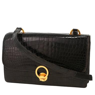 Bolso de mano Hermès  Ring en cocodrilo negro