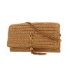 Sac à main Saint Laurent  Kate Pompon en raffia beige et cuir marron - Detail D4 thumbnail