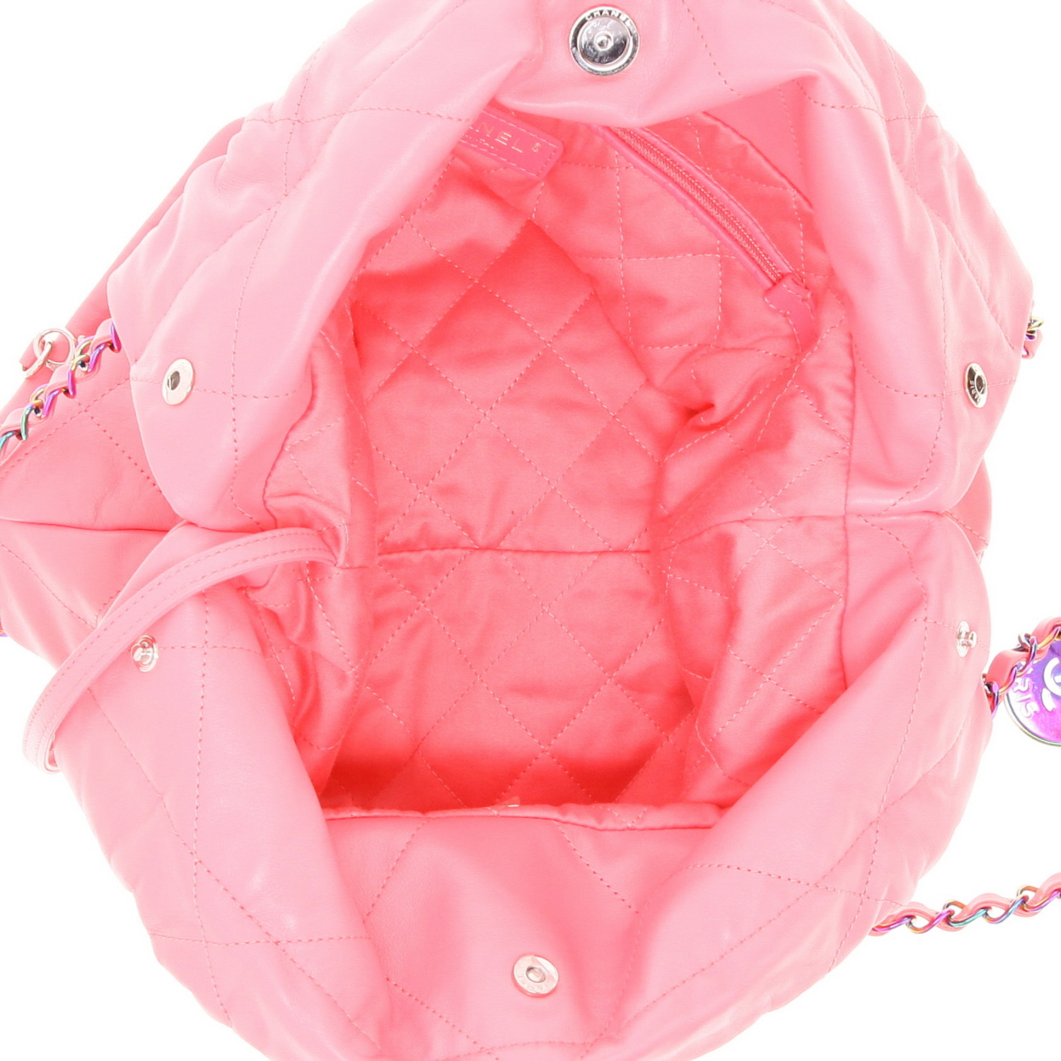 Shopping bag Chanel  22 in pelle rosa - Detail D3