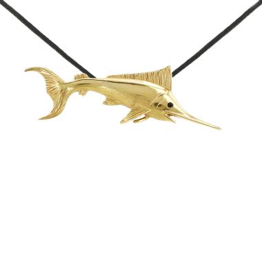 Vintage Jean et Pierre Bellin pendant in yellow gold and onyx