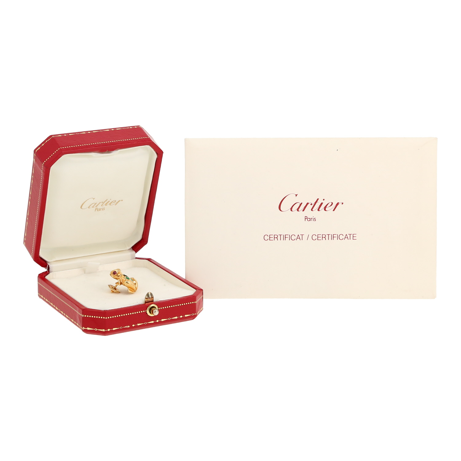 Cartier  brooch in yellow gold, enamel and ruby - Detail D2