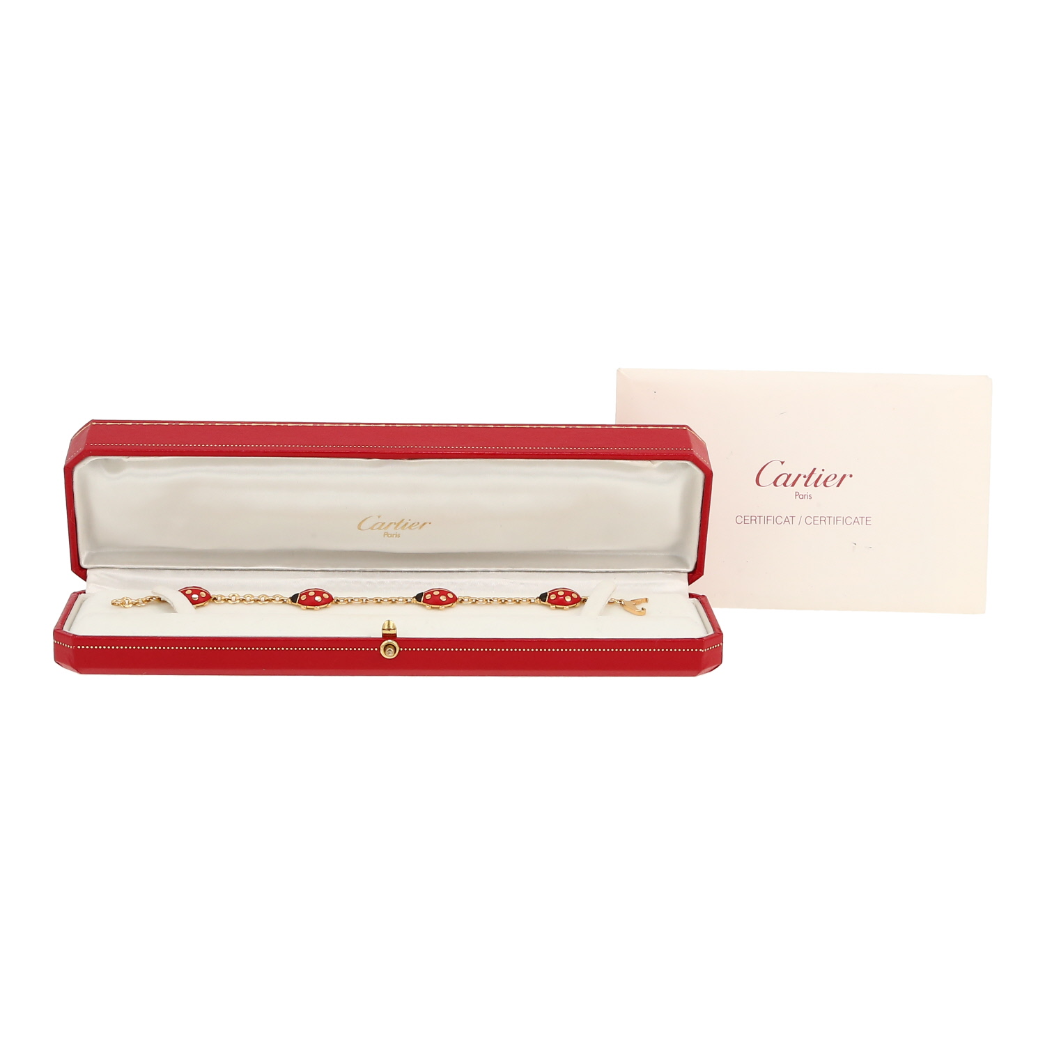 Brazalete época años 90 Cartier  de oro amarillo y esmalte