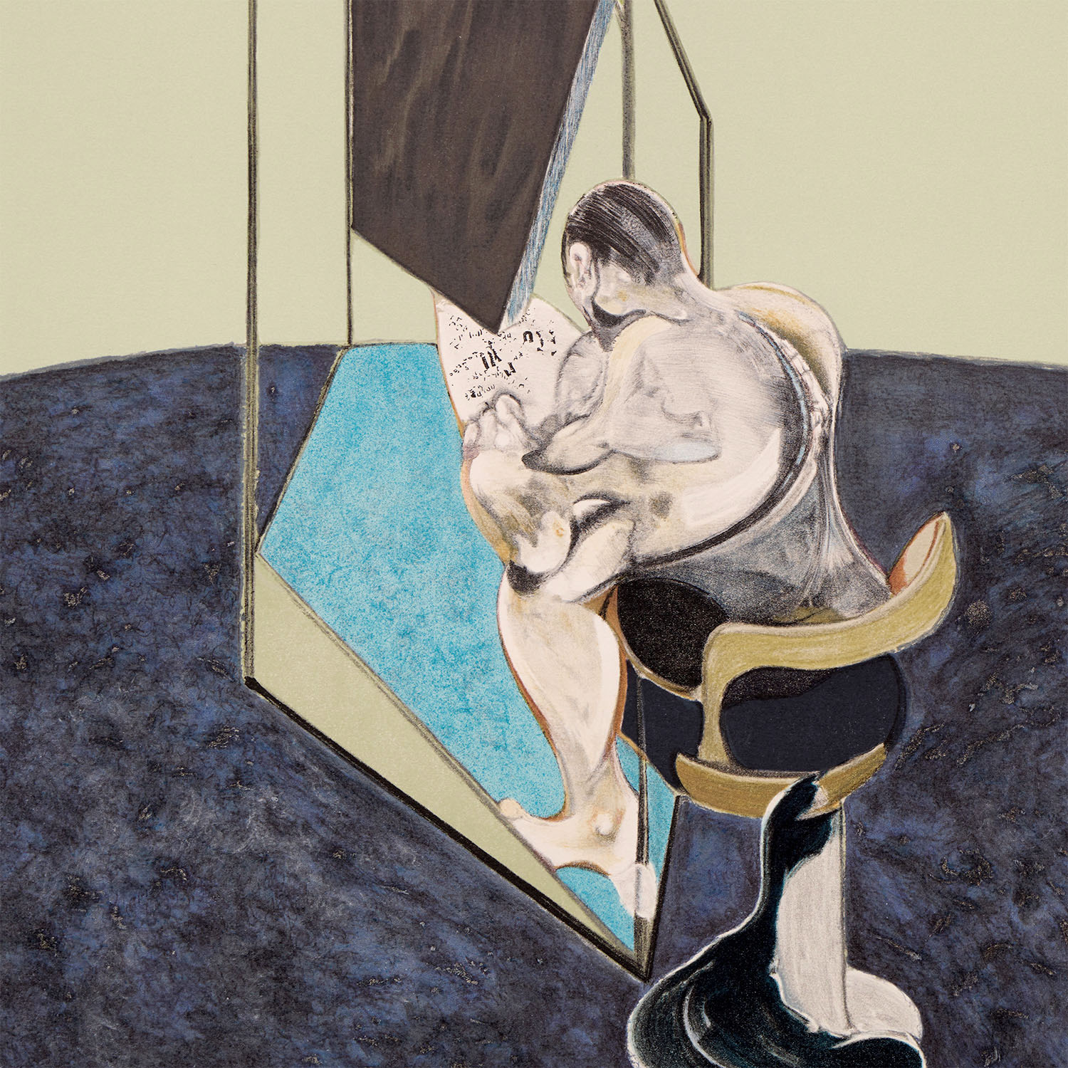 Three studies of the male back : centre panel - 1987