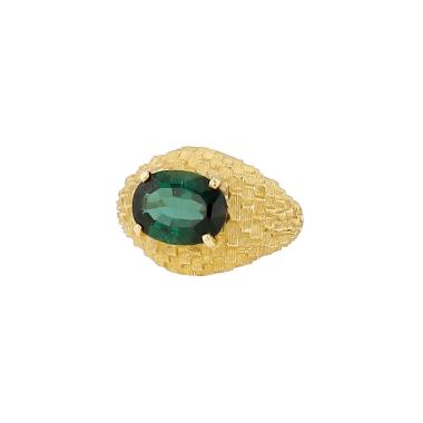 Anello con sigillo H. Stern  in oro giallo e tormalina