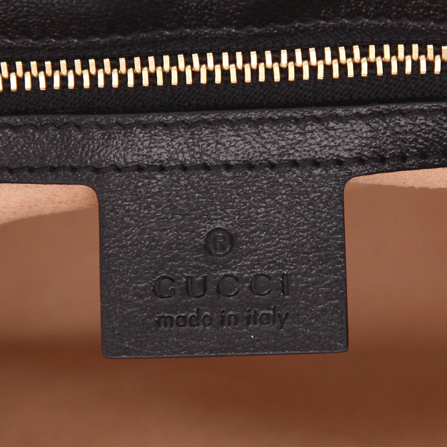 Borsa a tracolla Gucci  GG Marmont in tela "sûpreme GG" beige e pelle nera - Detail D2