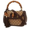 Gucci  Bamboo handbag  in beige "sûpreme GG" canvas  and brown leather - 00pp thumbnail