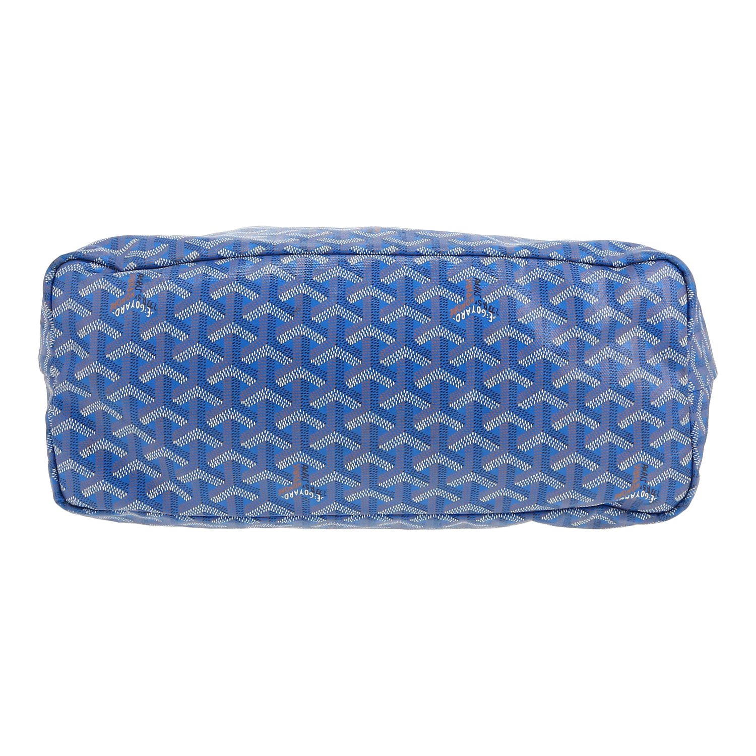 Shopping bag Goyard  Saint-Louis in tela Goyardine blu e pelle blu - Detail D1