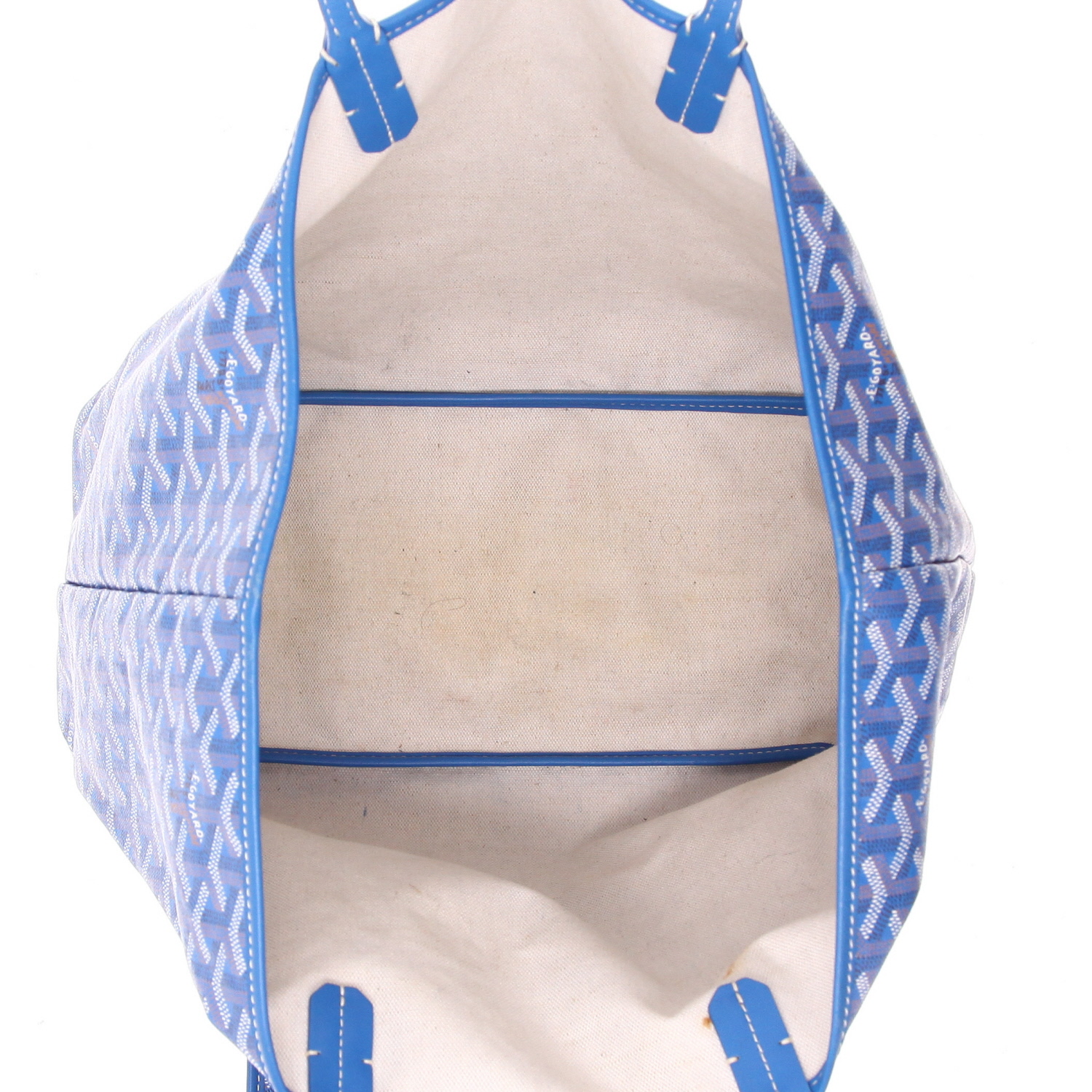 Bolso Cabás Goyard  Saint-Louis en tela Goyardine azul y cuero azul - Detail D3