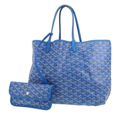 Goyard  Saint-Louis shopping bag  in blue Goyard canvas  and blue leather