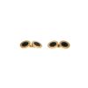 Paire de boutons de manchette tournant Bulgari Bulgari Bulgari en or jaune et onyx - 360 thumbnail