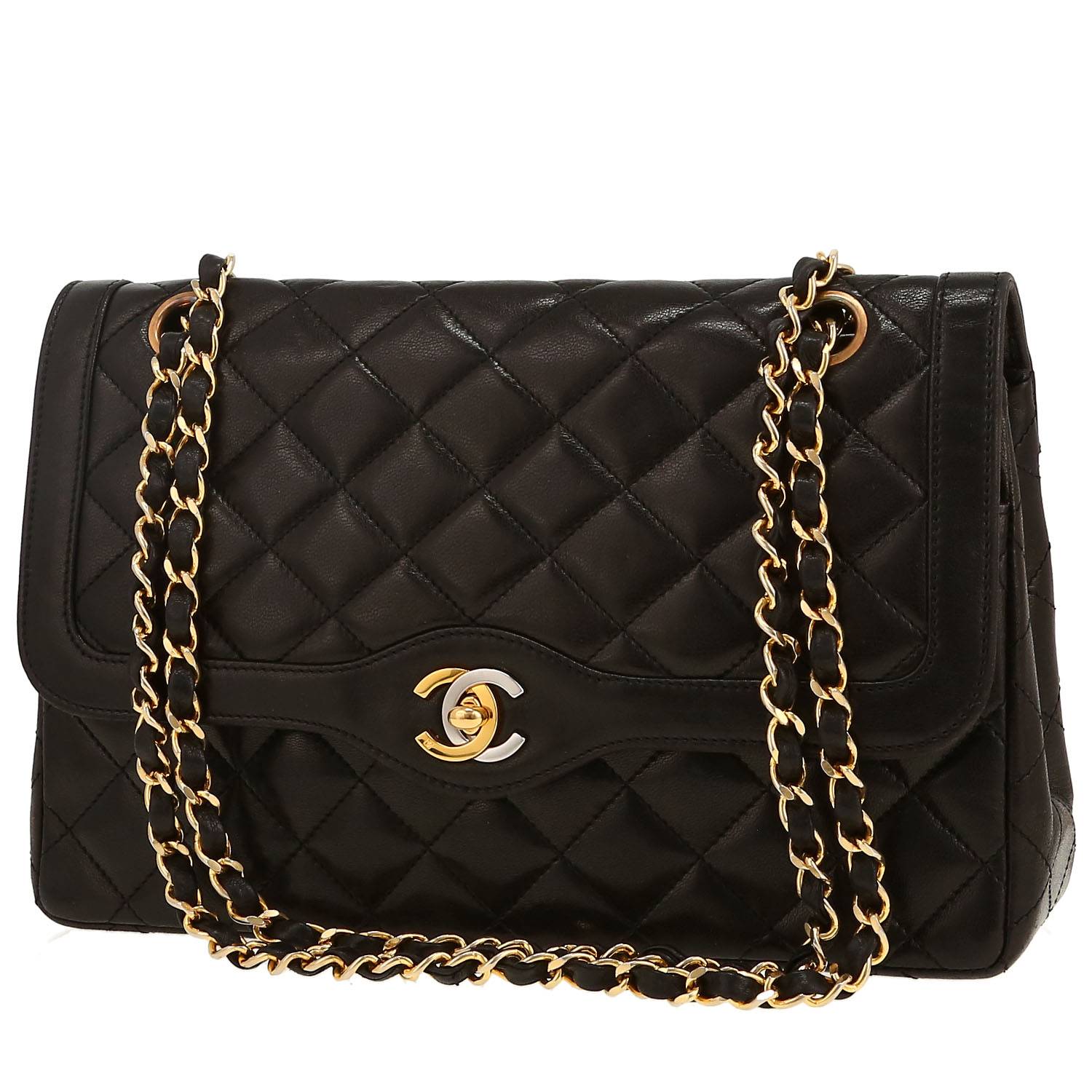 Sac Chanel Timeless Vintage Matelassé Noir 1994 Occasion