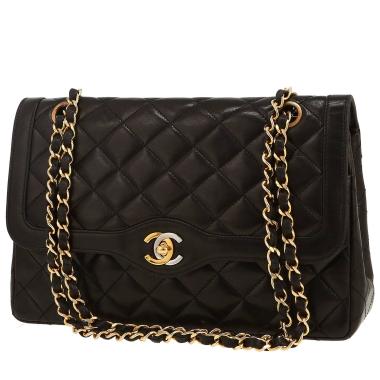 Bolso de mano Chanel  Timeless Vintage en cuero acolchado negro