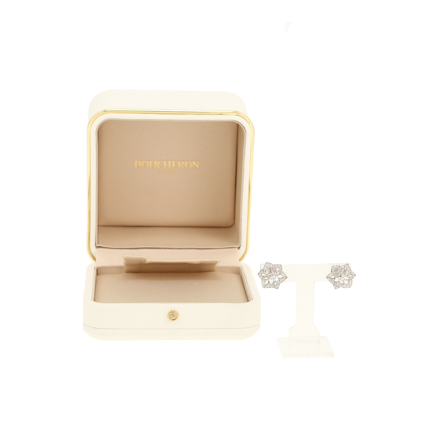 Boucheron Pensée de Diamants earrings in white gold and diamonds - Detail D2