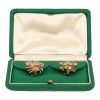 Mellerio   1960's earrings in yellow gold, diamonds and colored stones - Detail D2 thumbnail